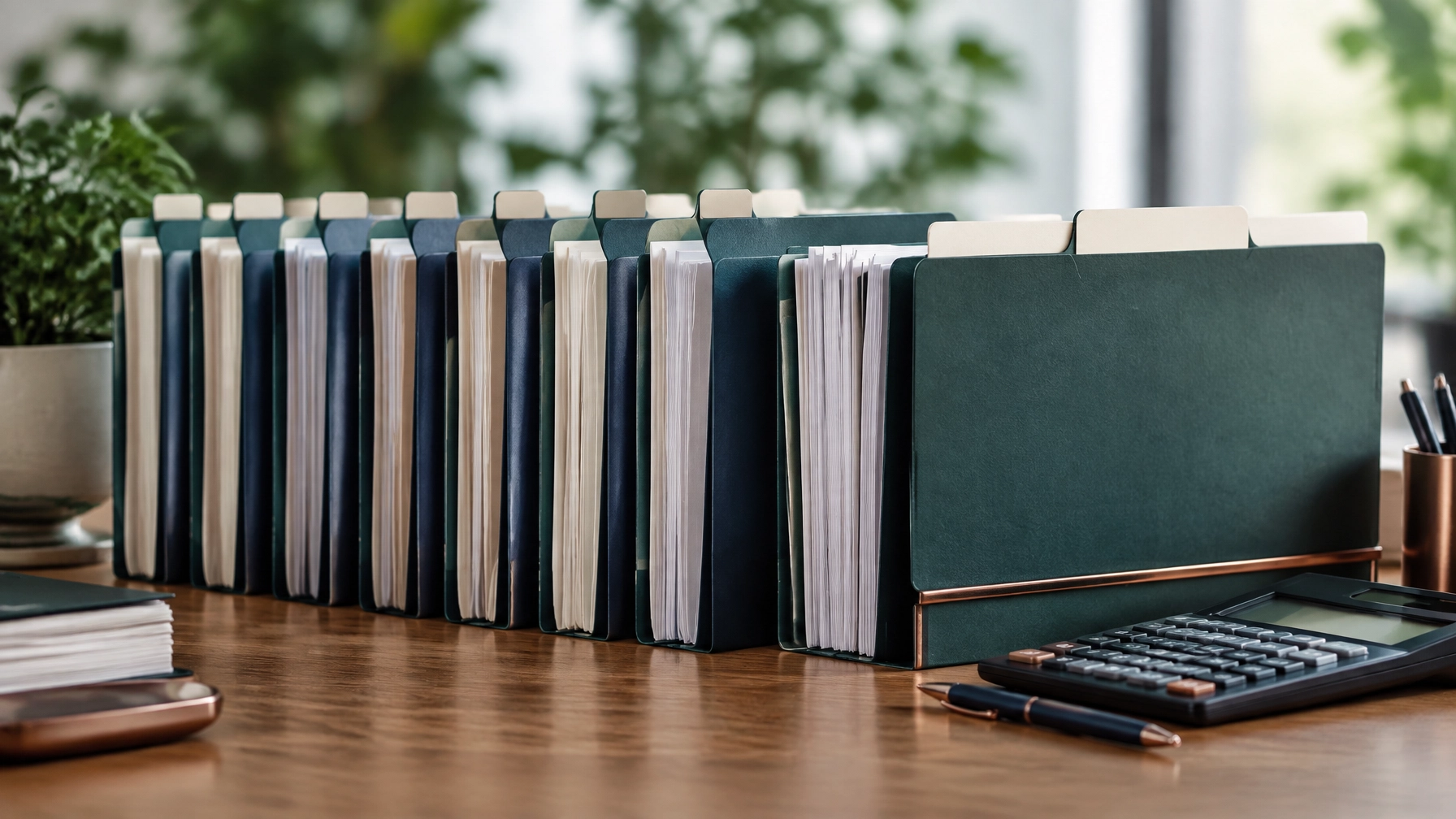 Monthly accounting records arranged toward a tax-ready file